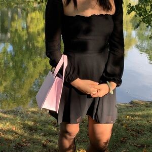 Reformation Black Long Sleeve Dress